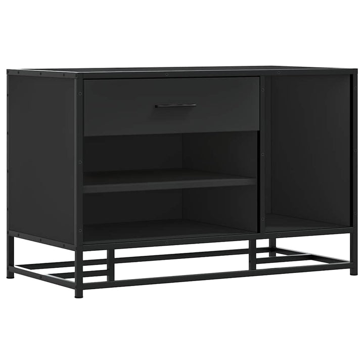 skobænk 80x40x53,5 cm konstrueret træ og metal sort