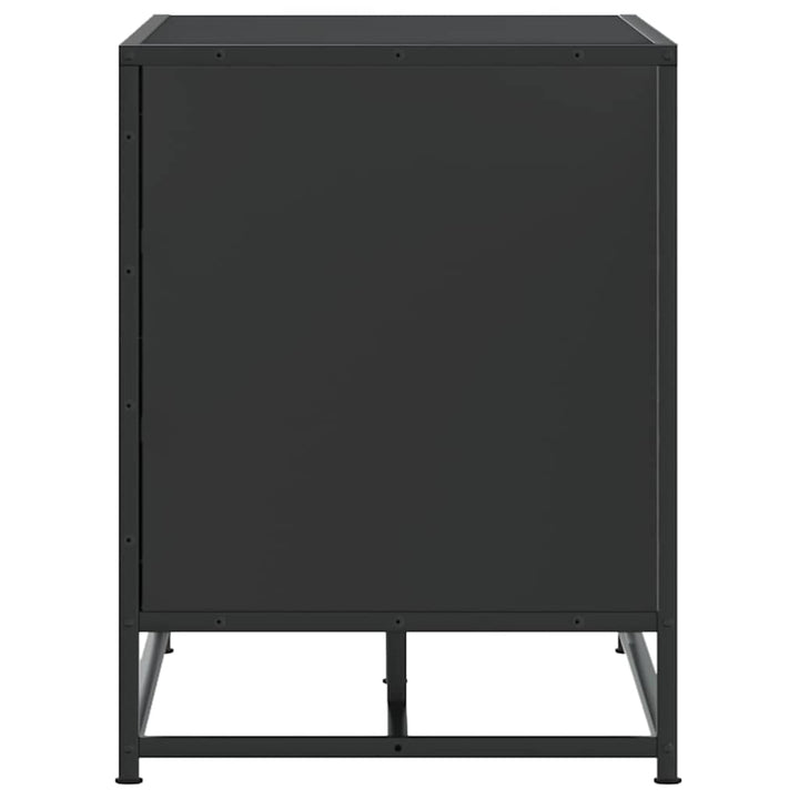 skobænk 80x40x53,5 cm konstrueret træ og metal sort