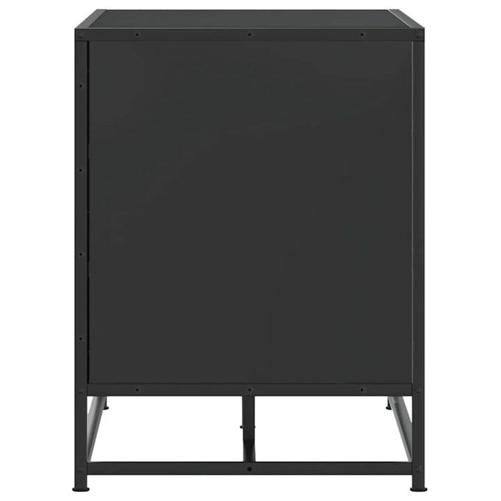 skobænk 80x40x53,5 cm konstrueret træ og metal sort