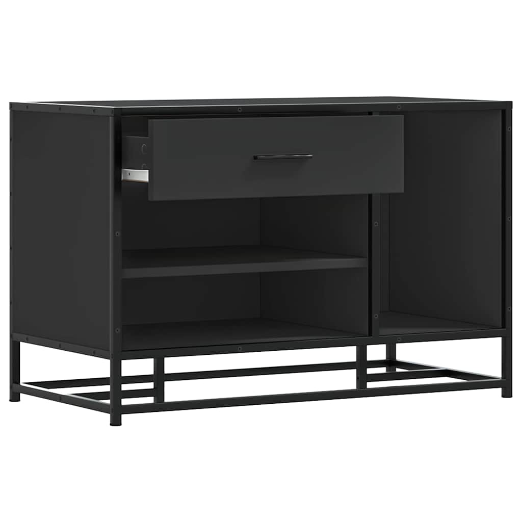 skobænk 80x40x53,5 cm konstrueret træ og metal sort