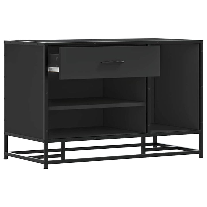 skobænk 80x40x53,5 cm konstrueret træ og metal sort