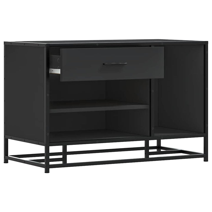 skobænk 80x40x53,5 cm konstrueret træ og metal sort