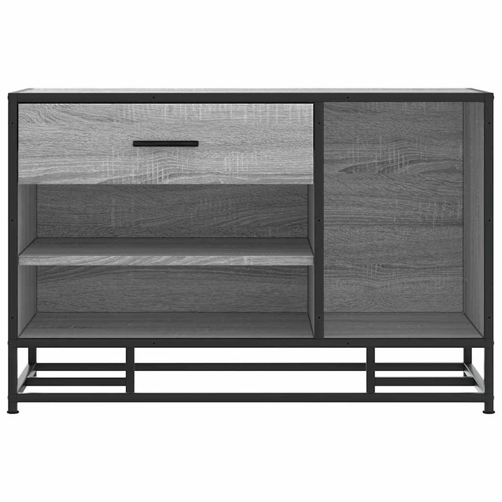 skobænk 80x40x53,5 cm konstrueret træ og metal grå sonoma-eg