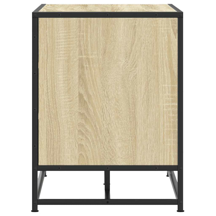 skobænk 84x40x53,5 cm konstrueret træ og metal sonoma-eg