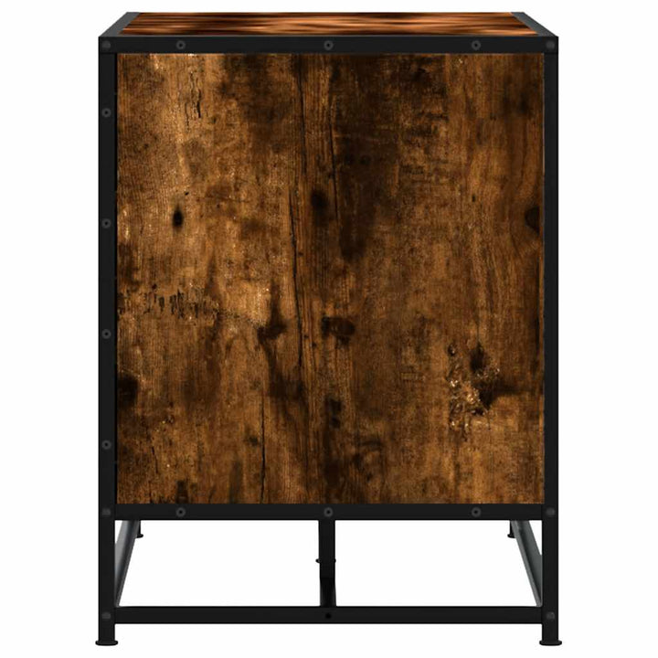 skobænk 84x40x53,5 cm konstrueret træ metal røget egetræsfarve