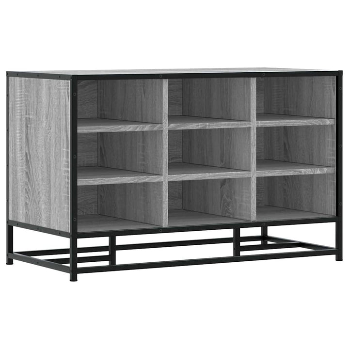 skobænk 84x40x53,5 cm konstrueret træ og metal grå sonoma-eg