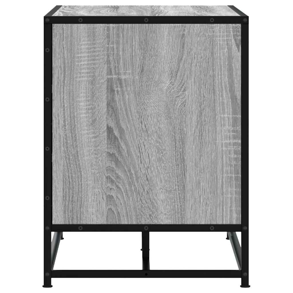skobænk 84x40x53,5 cm konstrueret træ og metal grå sonoma-eg