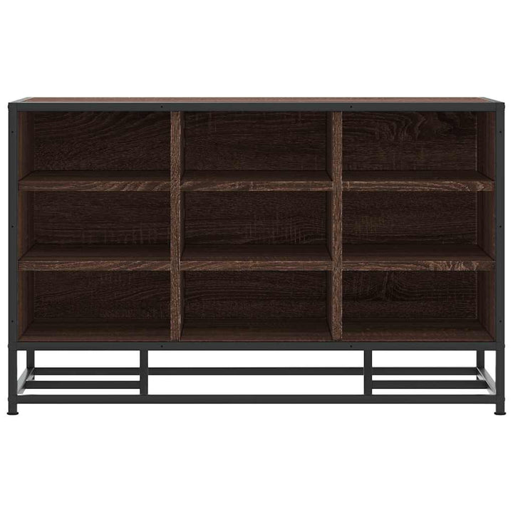skobænk 84x40x53,5 cm konstrueret træ metal brun egetræsfarve