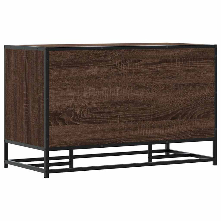 skobænk 84x40x53,5 cm konstrueret træ metal brun egetræsfarve