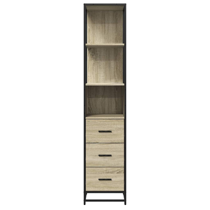 badeværelsesskab 35x37,5x166 cm konstrueret træ sonoma-eg