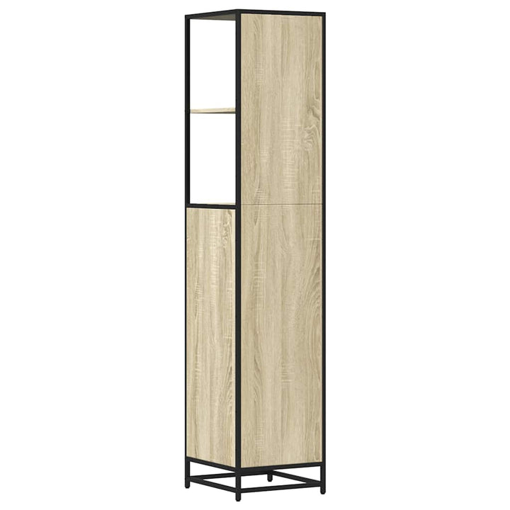 badeværelsesskab 35x37,5x166 cm konstrueret træ sonoma-eg