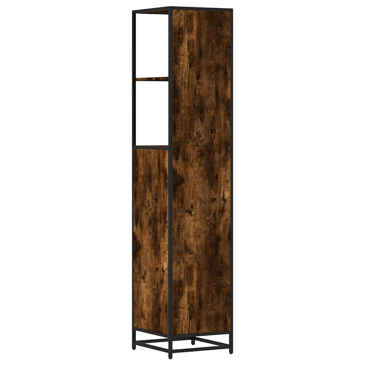 badeværelsesskab 35x37,5x166 cm konstrueret træ røget egetræ
