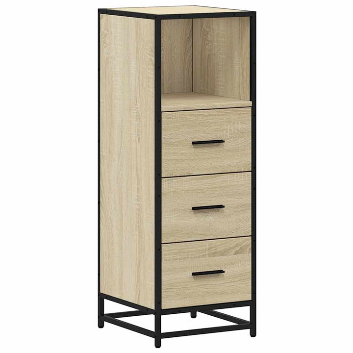 badeværelsesskab 35x37,5x100 cm konstrueret træ sonoma-eg