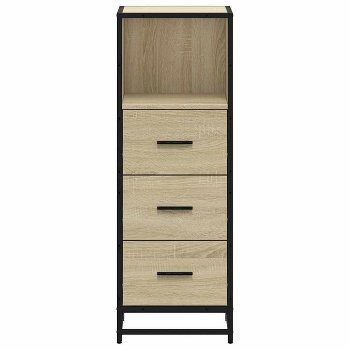 badeværelsesskab 35x37,5x100 cm konstrueret træ sonoma-eg