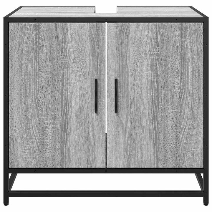 skab til håndvask til badeværelse 65x33x60 cm grå sonoma-eg
