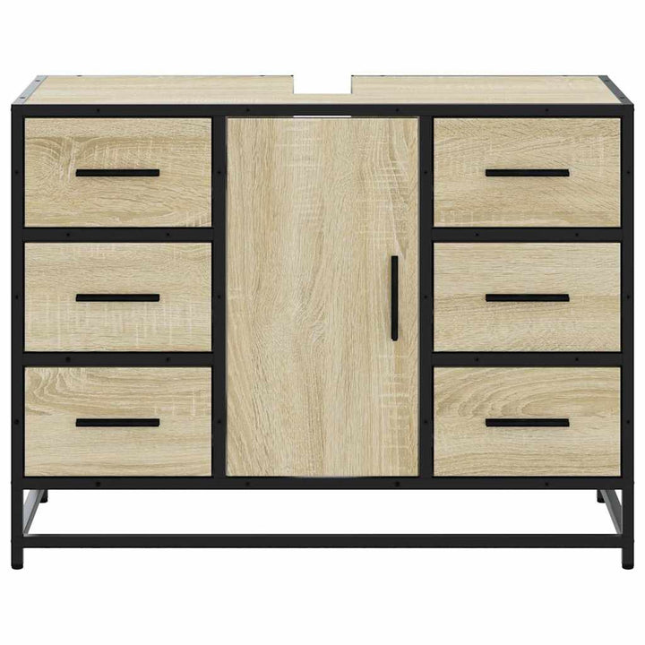 underskab til håndvask 80x33x60 cm konstrueret træ sonoma-eg