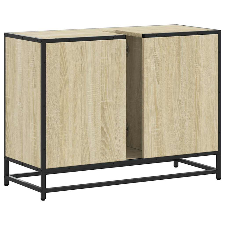 underskab til håndvask 80x33x60 cm konstrueret træ sonoma-eg
