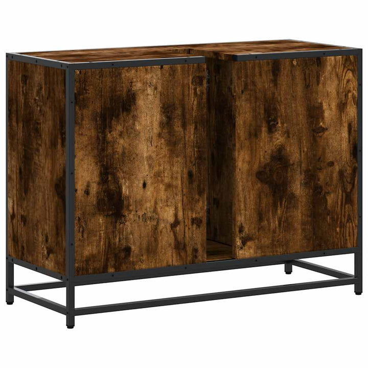 underskab til håndvask 80x33x60 cm konstrueret træ røget eg