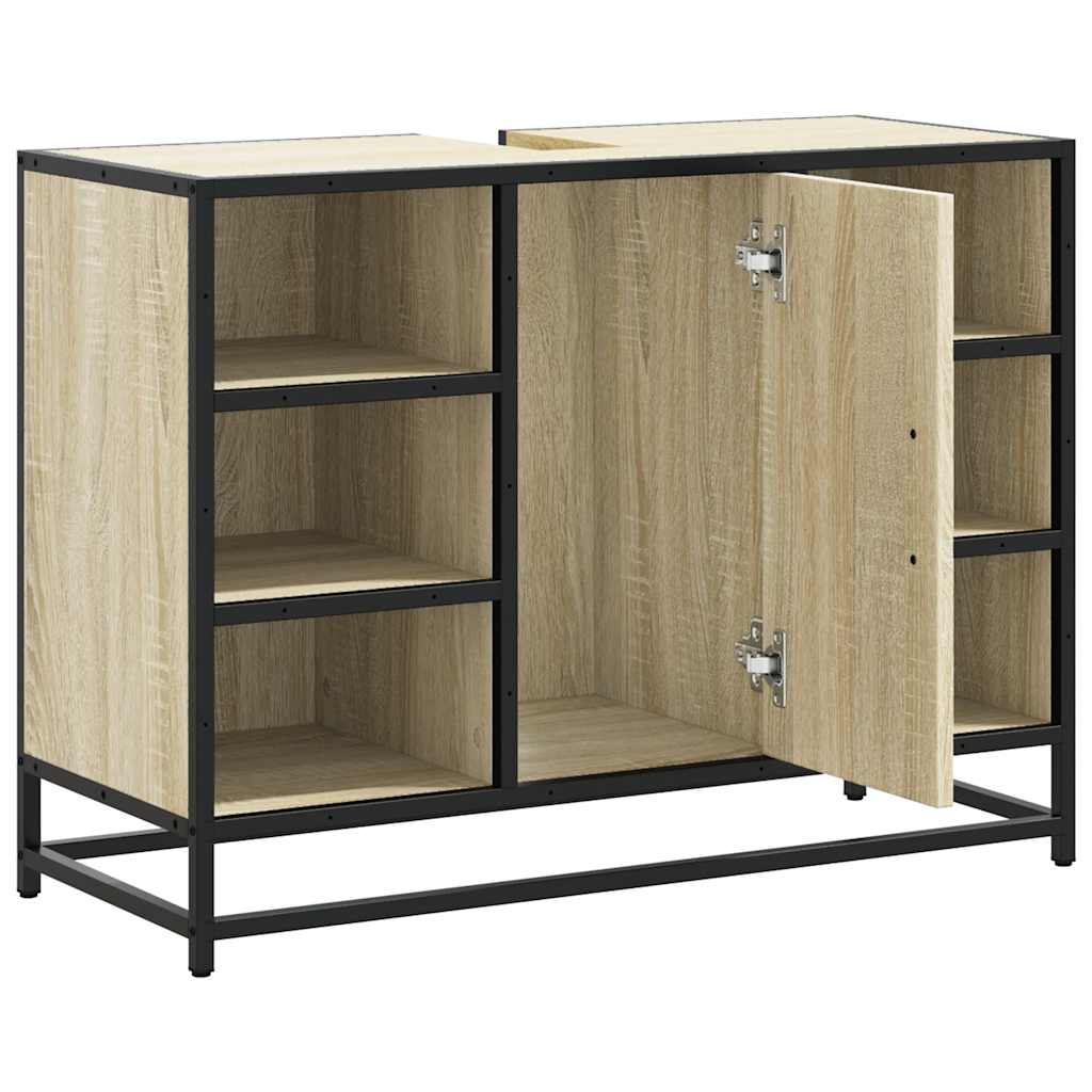 badeværelsesvaskeskab Sonoma eg 80x33x60 cm konstrueret træ