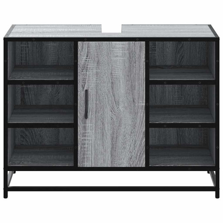 underskab til håndvask 80x33x60 cm konstrueret træ grå sonoma