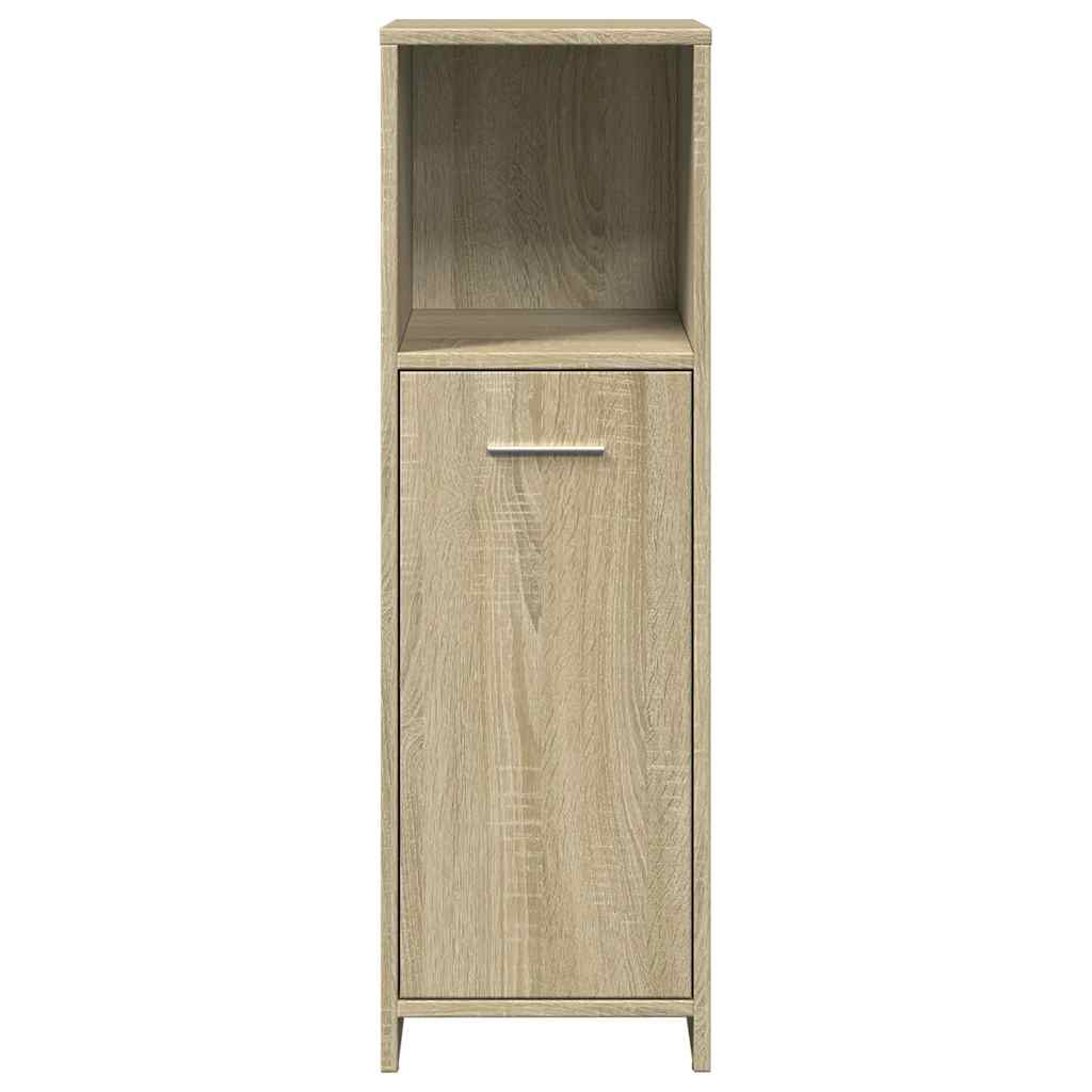 badeværelsesskab 30x30x95 cm konstrueret træ sonoma-eg