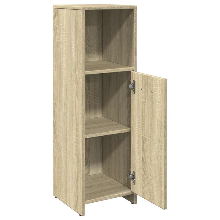 badeværelsesskab 30x30x95 cm konstrueret træ sonoma-eg