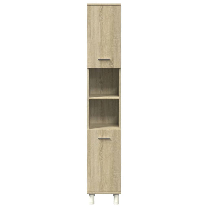 badeværelsesskab 30,5x30x179 cm konstrueret træ sonoma-eg