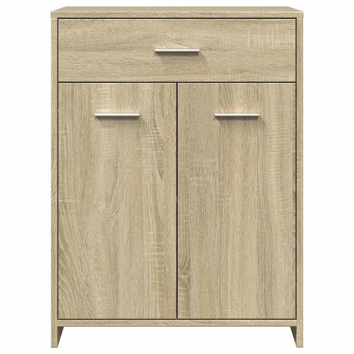 badeværelsesskab 60x33x80 cm konstrueret træ sonoma-eg