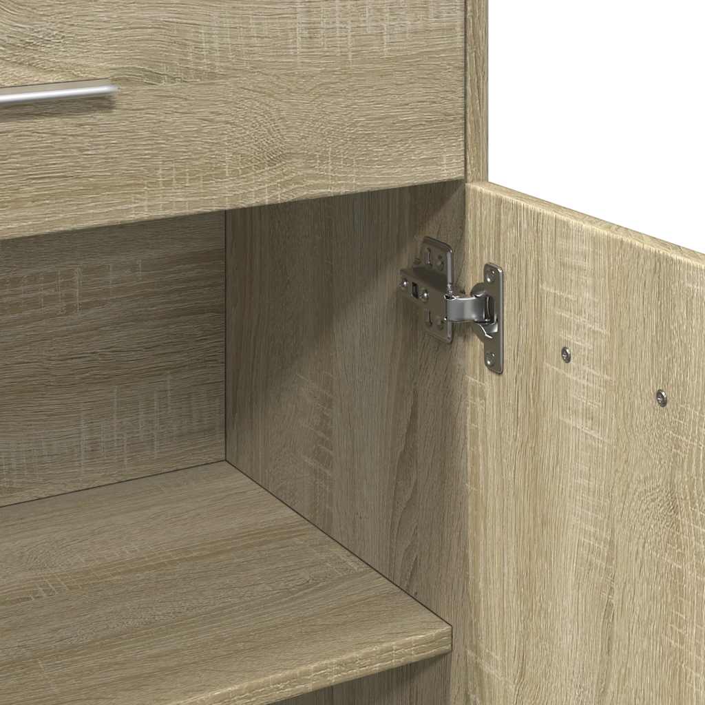 badeværelsesskab 60x33x80 cm konstrueret træ sonoma-eg