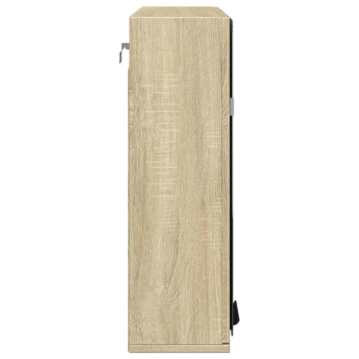 skab med spejl 64,5x20x66,5 cm konstrueret træ sonoma-eg