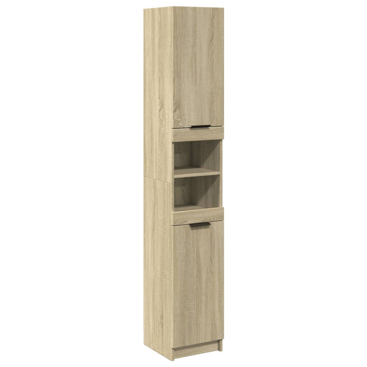 badeværelsesskab 32x34x188,5 cm konstrueret træ sonoma-eg