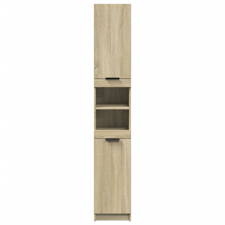 badeværelsesskab 32x34x188,5 cm konstrueret træ sonoma-eg