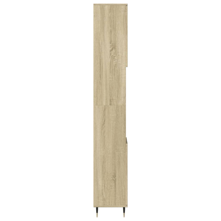 badeværelsesskab 30x30x190 cm konstrueret træ sonoma-eg