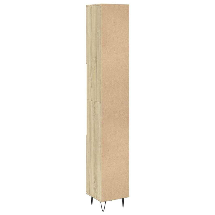 badeværelsesskab 30x30x190 cm konstrueret træ sonoma-eg