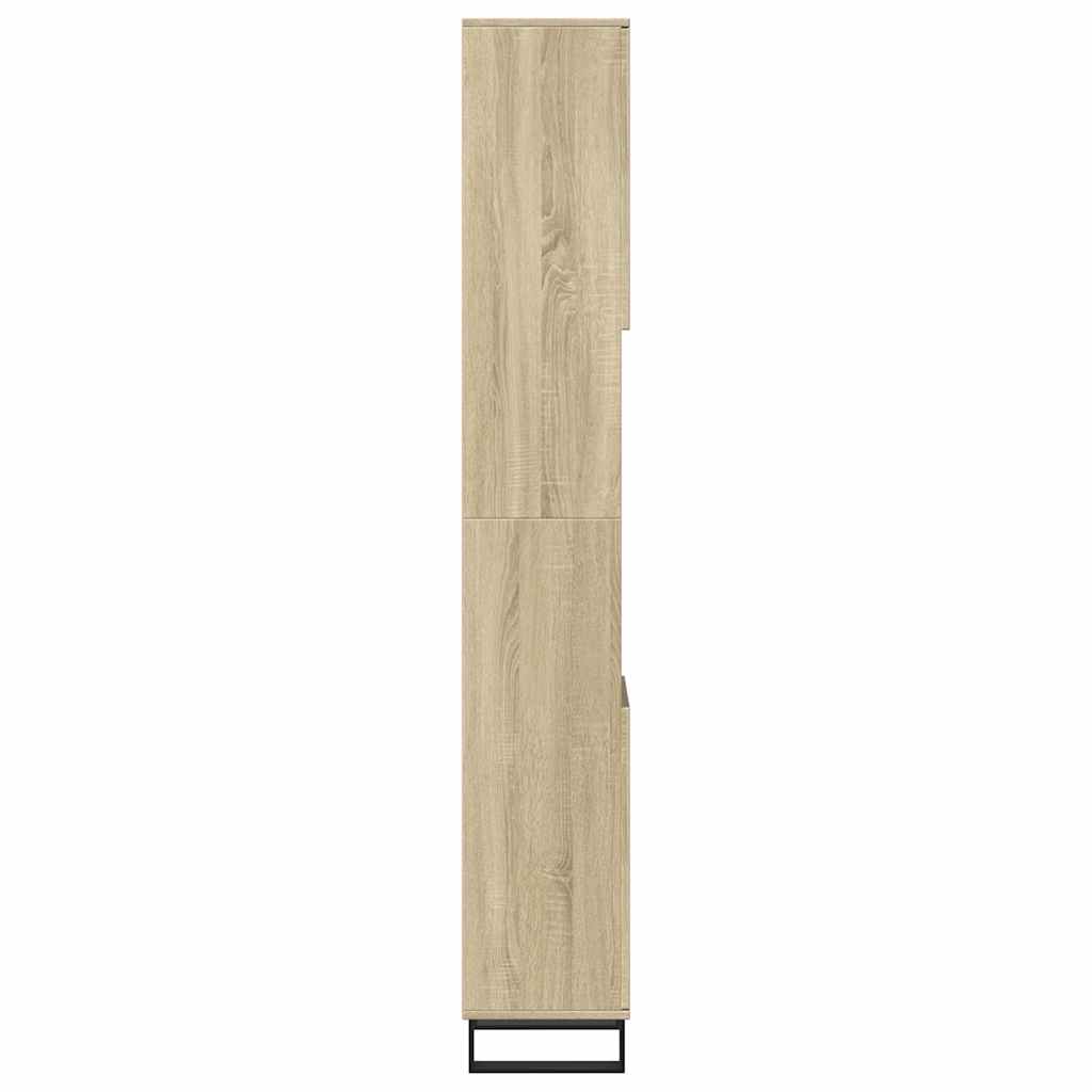 badeværelsesskab 30x30x190 cm konstrueret træ sonoma-eg