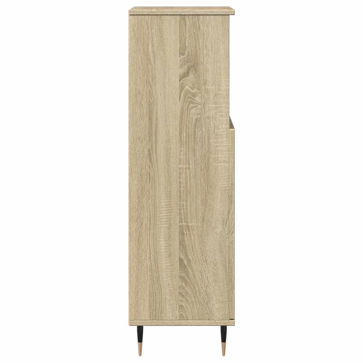 badeværelsesskab 30x30x100 cm konstrueret træ sonoma-eg
