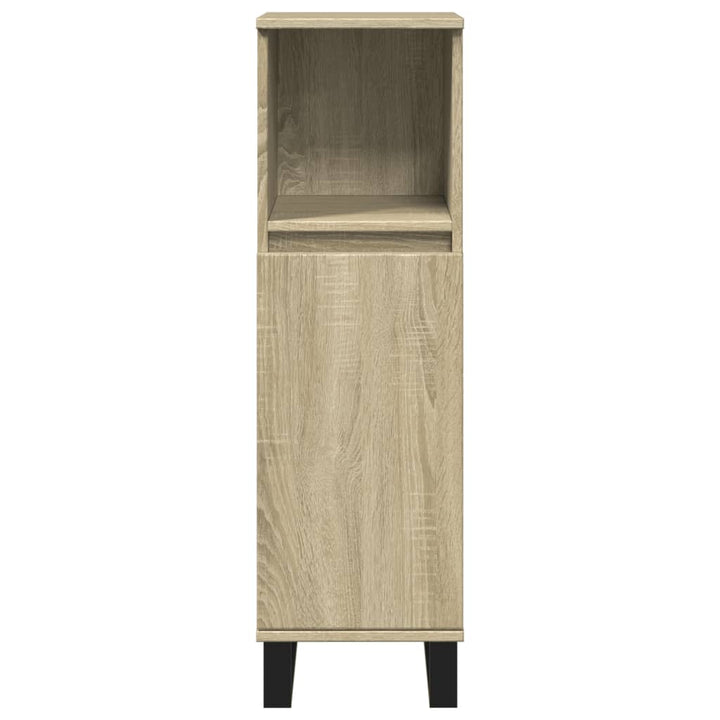 badeværelsesskab 30x30x100 cm konstrueret træ sonoma-eg