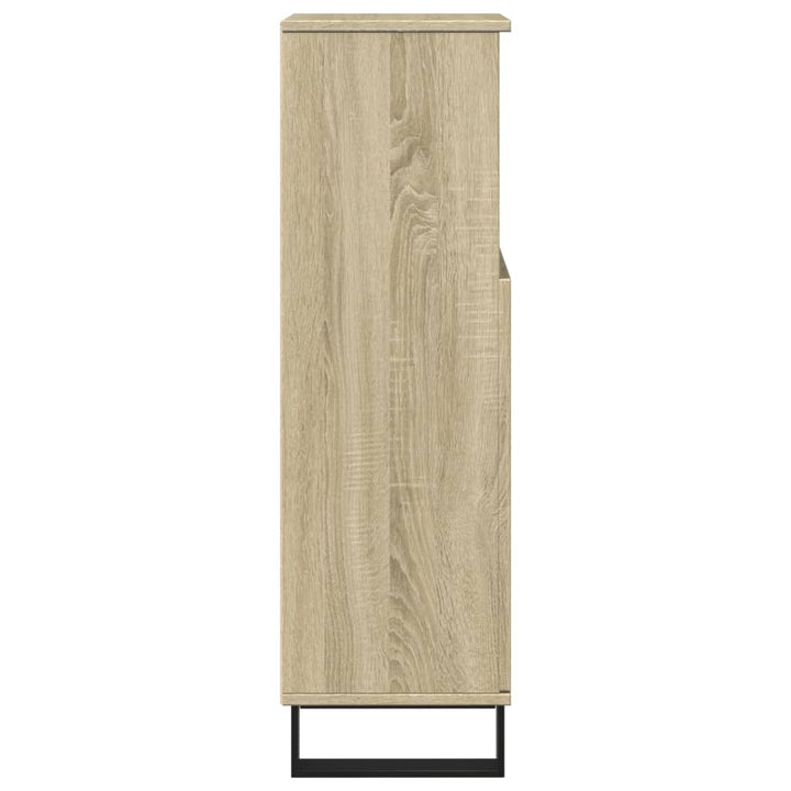 badeværelsesskab 30x30x100 cm konstrueret træ sonoma-eg