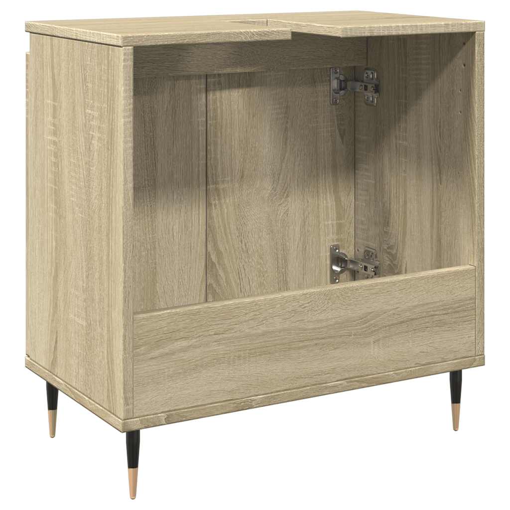 badeværelsesskab 58x33x60 cm konstrueret træ sonoma-eg