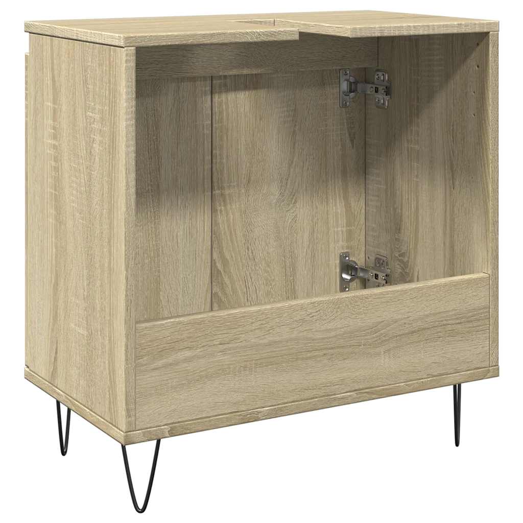 badeværelsesskab 58x33x60 cm konstrueret træ sonoma-eg
