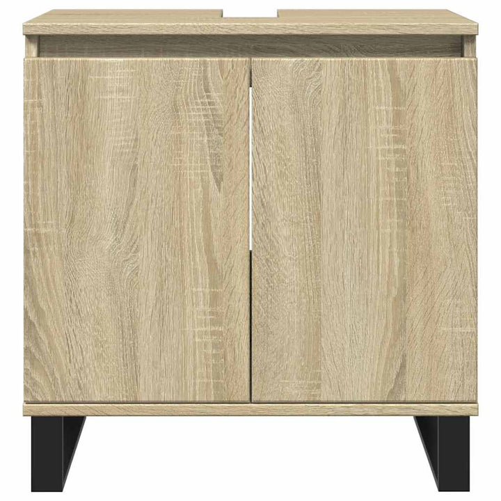 badeværelsesskab 58x33x60 cm konstrueret træ sonoma-eg