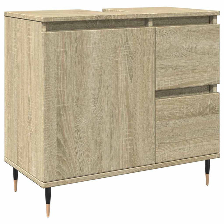 underskab til badeværelse 65x33x60 cm konstrueret træ sonoma-eg