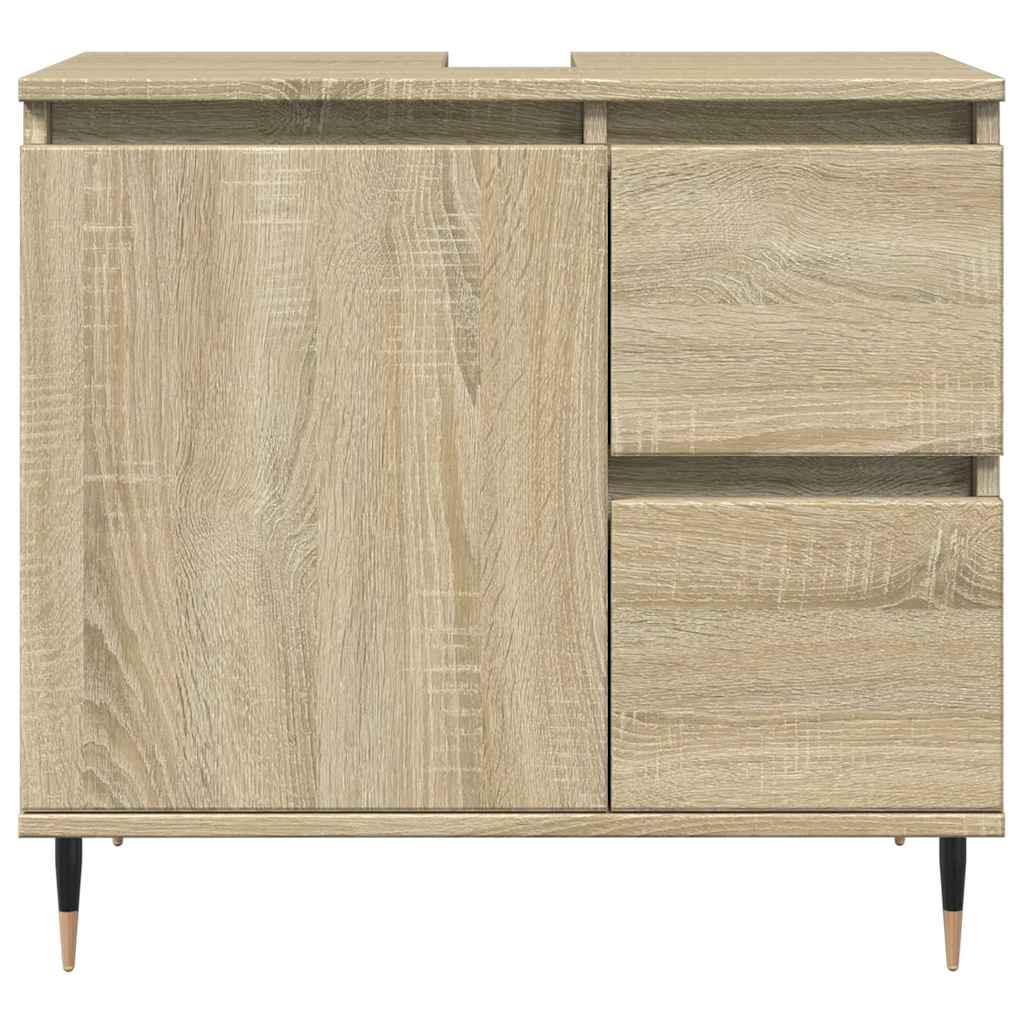 underskab til badeværelse 65x33x60 cm konstrueret træ sonoma-eg