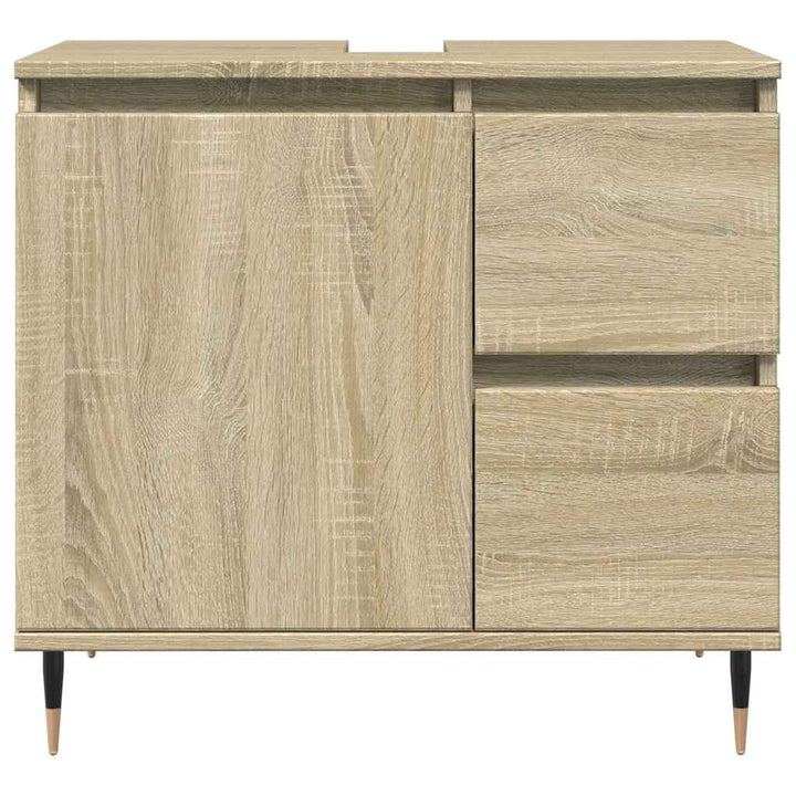 underskab til badeværelse 65x33x60 cm konstrueret træ sonoma-eg