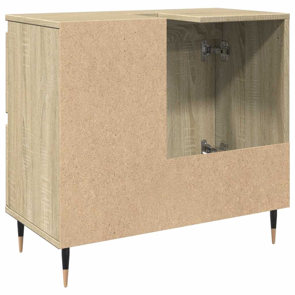 underskab til badeværelse 65x33x60 cm konstrueret træ sonoma-eg