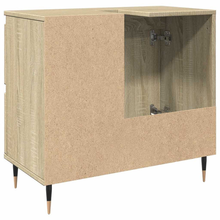 underskab til badeværelse 65x33x60 cm konstrueret træ sonoma-eg
