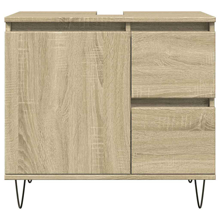 badeværelsesskab 65x33x60 cm konstrueret træ sonoma-eg