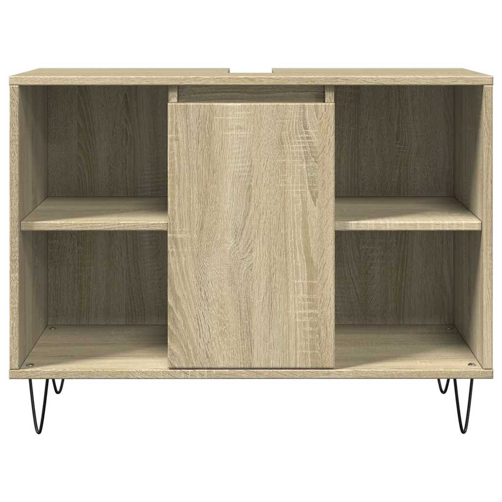 badeværelsesskab 80x33x60 cm konstrueret træ sonoma-eg