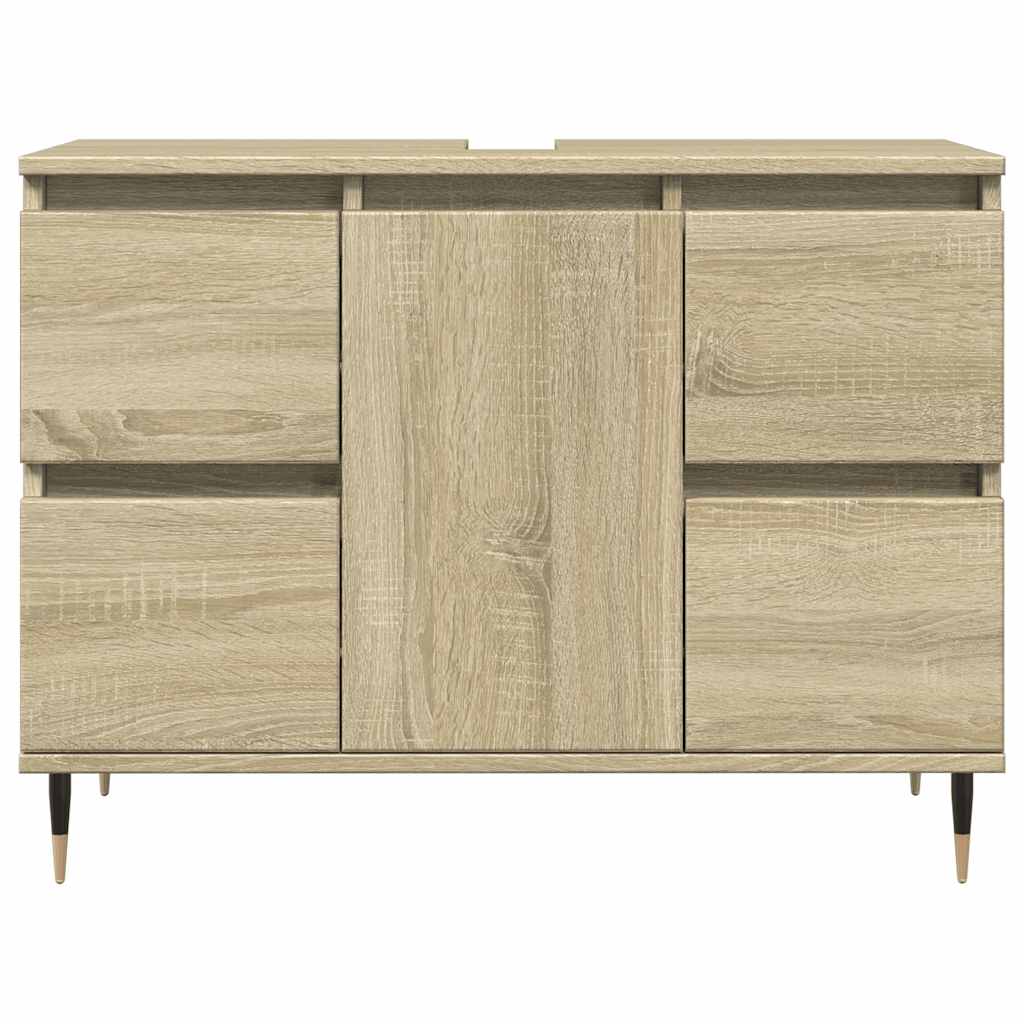 badeværelsesskab 80x33x60 cm konstrueret træ sonoma-eg
