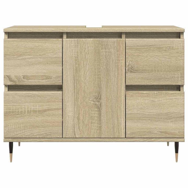 badeværelsesskab 80x33x60 cm konstrueret træ sonoma-eg